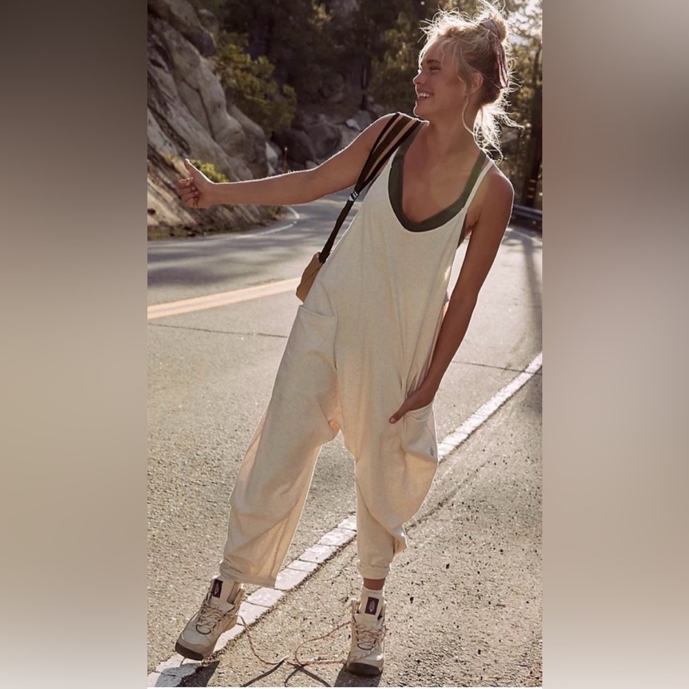 Free People Movement Hot Shot Onesie in Off White Size Large